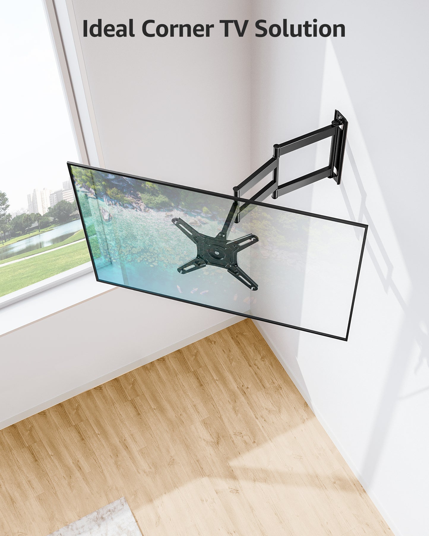 MOUNT PRO Full Motion Long Five-Arm TV Wall Mount for Most 13-42 inch Flat Curved TVs,Tilting TV Mount with Swivels Articulating Arms Max VESA 200X200mm, 44lbs