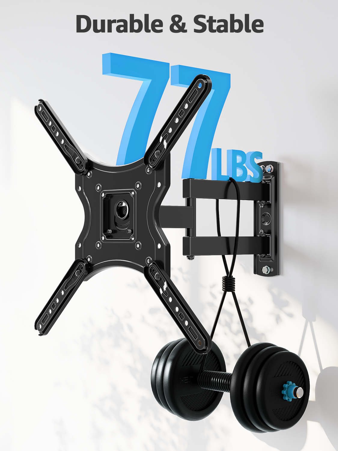 MOUNT PRO Full Motion TV Wall Mount for Most 20-55 inch Flat Curved TVs,Tilting TV Mount with Swivels Articulating Arms Max VESA 400X400mm, 77lbs
