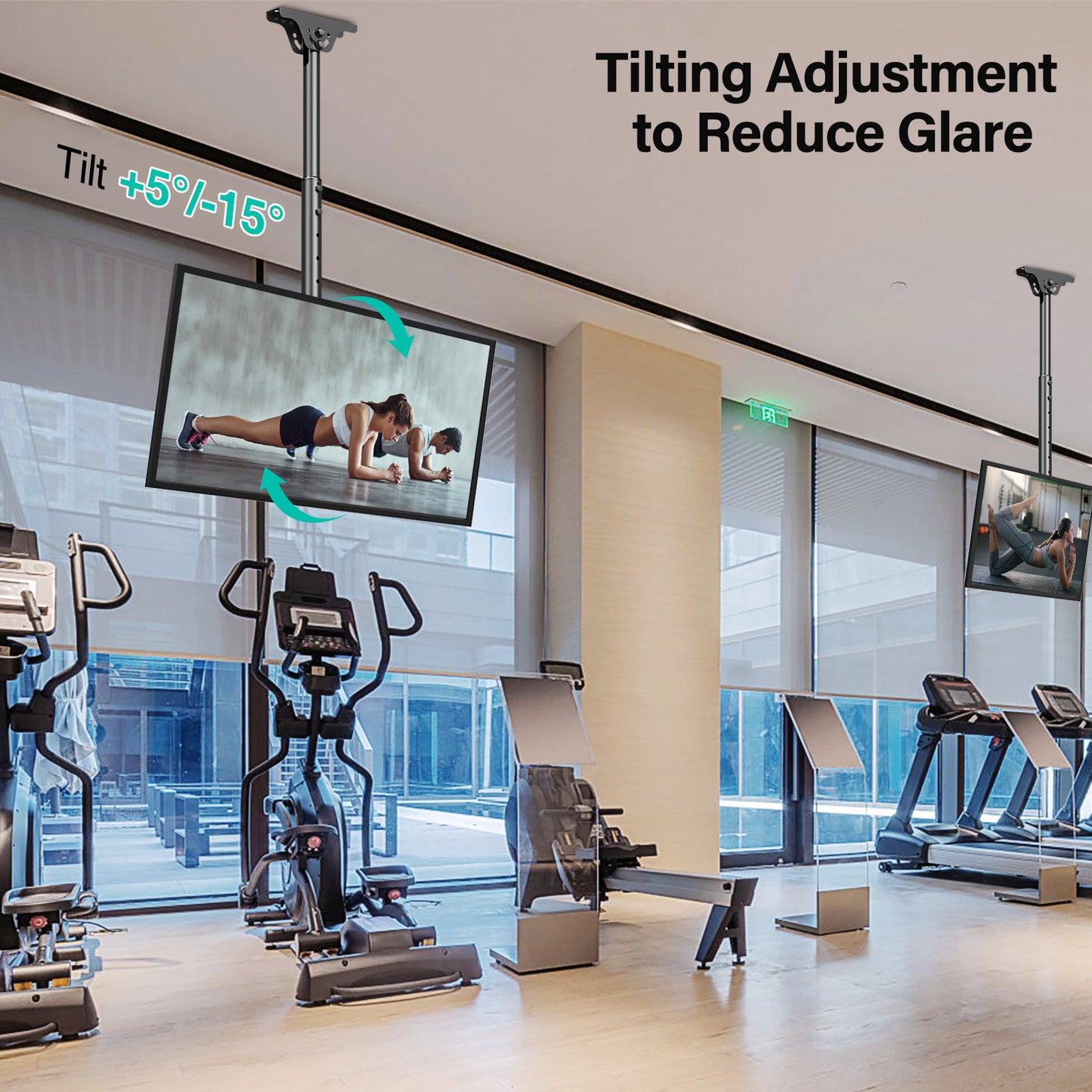MOUNT PRO Ceiling TV Mount for Most 37-75 Inch TVs, 56.9" Height Adjustable Full Motion Ceiling Mount for Flat or Sloped Roof, Holds up to 99 lbs, Max VESA 600x400mm