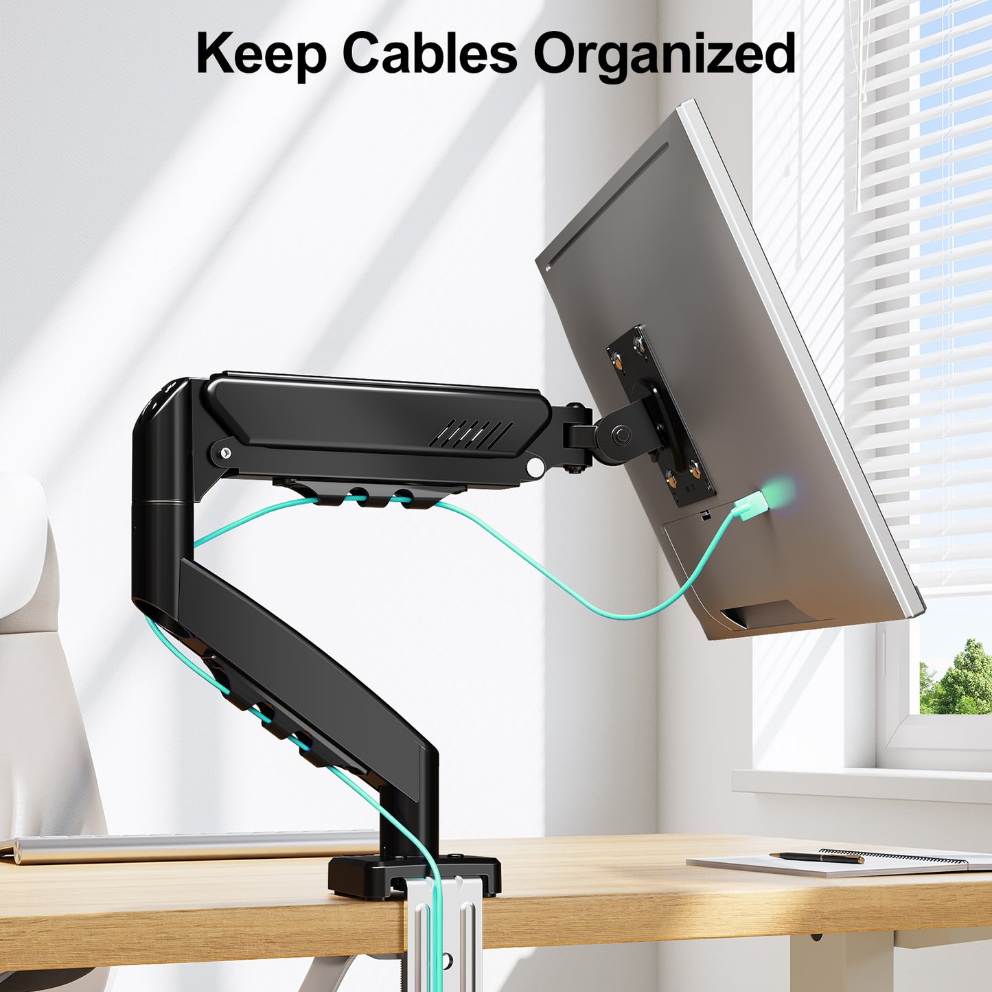 MOUNT PRO Single Monitor Desk Mount for 13-32 Inch Screen,Adjustable Gas Spring Monitor Arm with Tilt,Swivel,Rotatable,VESA Mounts Fit 4.4-19.8 lbs