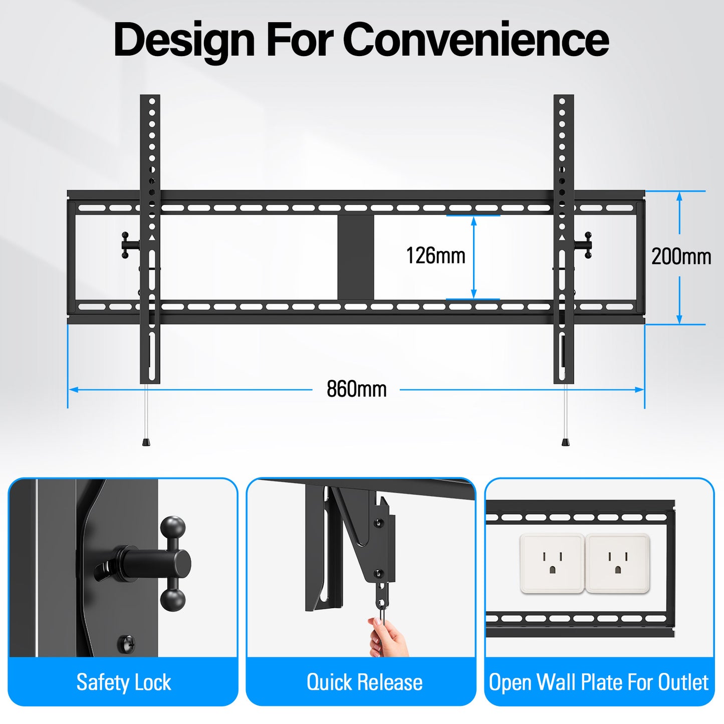 MOUNT PRO Tilting TV Wall Mount for 37''-86" TVs, Supports Televisions Weighing Up to 120lbs