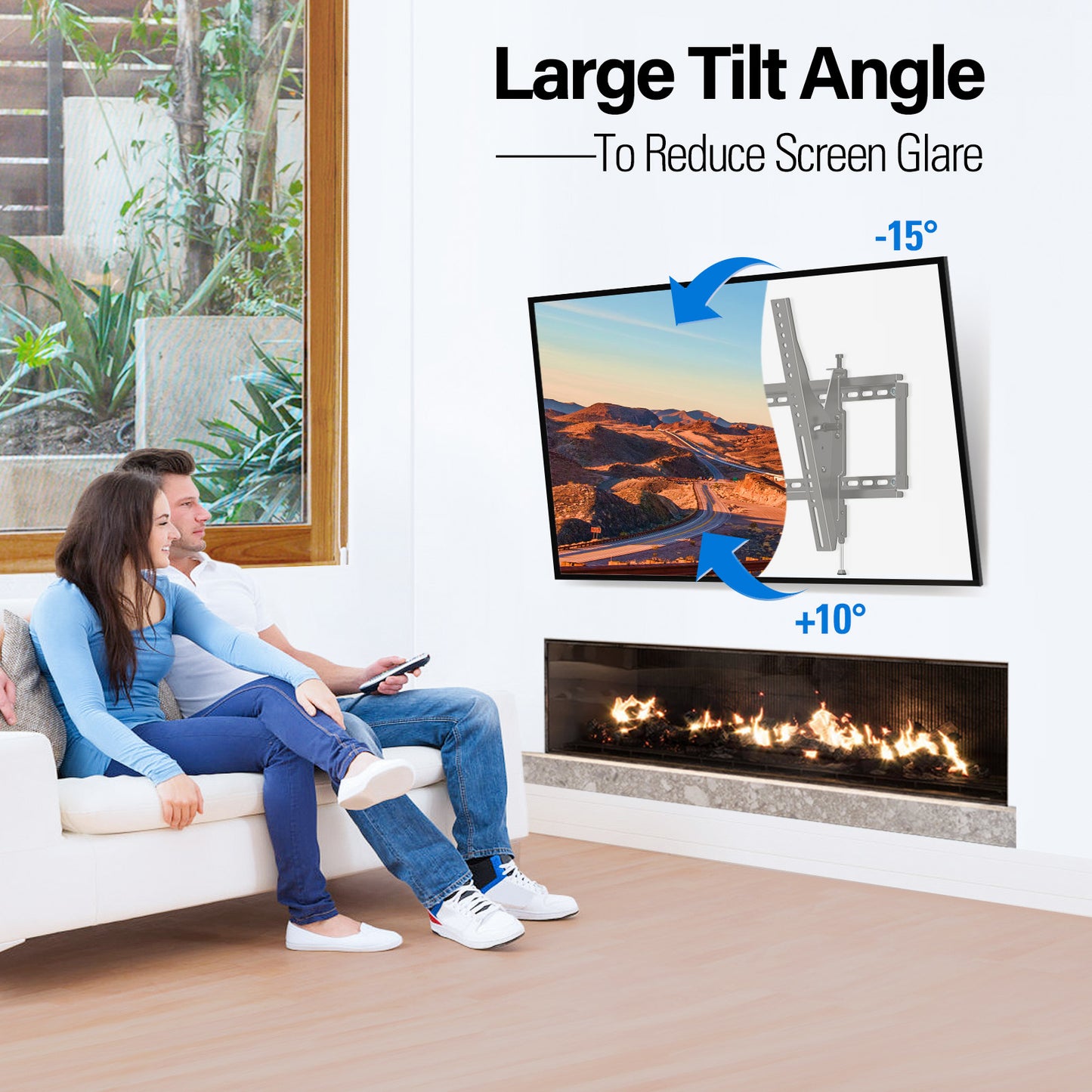 MOUNT PRO Tilting TV Wall Mount for 37''-86" TVs, Supports Televisions Weighing Up to 120lbs
