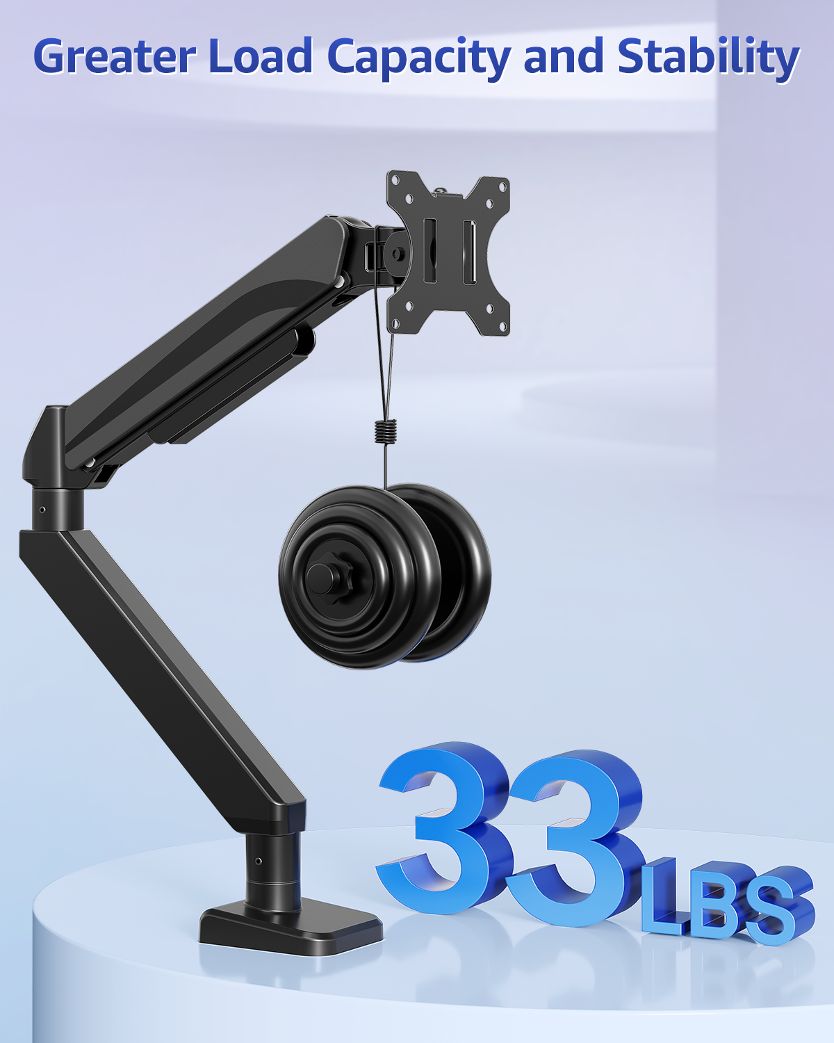 MOUNT PRO Monitor Arm Heavy Duty Gas Spring Monitor Mount for Ultrawide Monitors up to 42 Inch, VESA Mount Desk Monitor Stand Supports 4.4-33 lbs