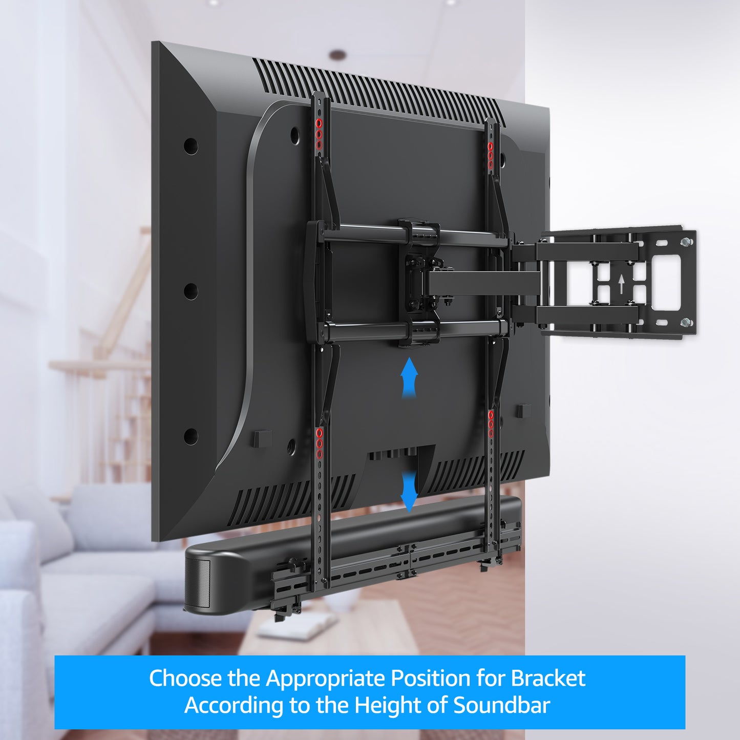 MOUNT PRO Universal Soundbar Mount, Sound Bar TV Bracket with 31.5" Longer Bracket Mounting Above or Under TV with/Without Holes, 6.5" Holder Swivel to Fit Various Soundbar, Up to 13 LBS