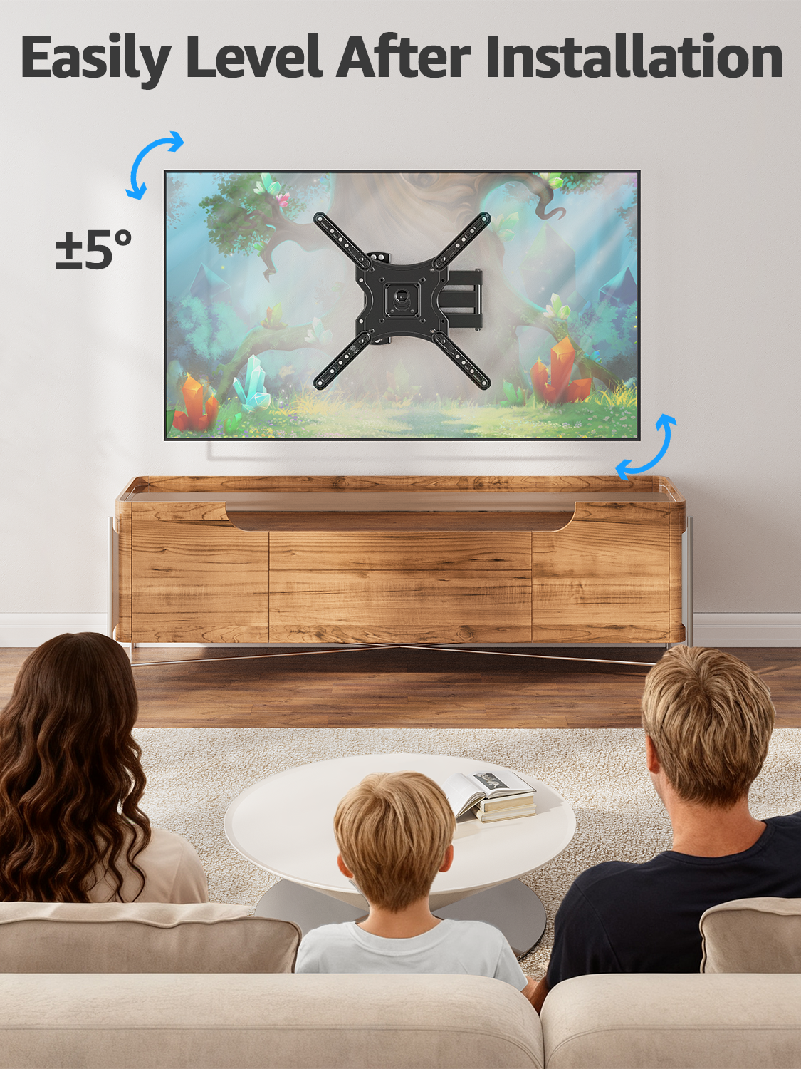 MOUNT PRO Full Motion TV Wall Mount for Most 20-55 inch Flat Curved TVs,Tilting TV Mount with Swivels Articulating Arms Max VESA 400X400mm, 77lbs