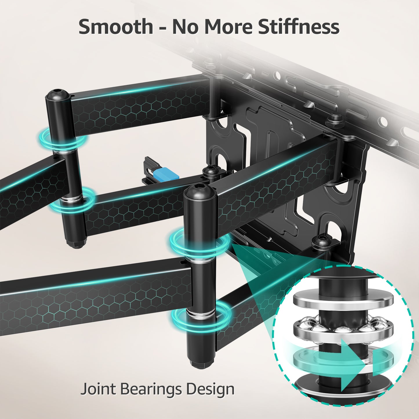 MOUNT PRO Heavy Duty Ultra-Slim Full Motion TV Wall Mount for Most 37-90 Inch TVs up to 132lbs, Max VESA 600x400mm, Six-Arm Bearing Smooth Swivel TV Mount