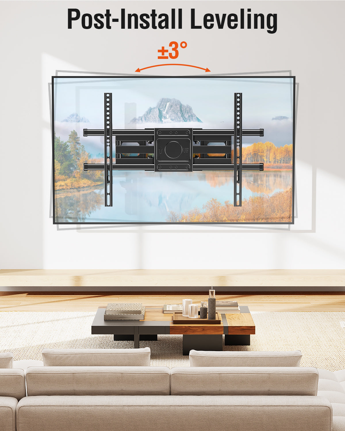 MOUNT PRO Full Motion TV Wall Mount for Most 42-82 inch TVs, Wall Mount Bracket with Articulating Swivel and Tilt, Max VESA 600x400mm, Holds up to 110lb