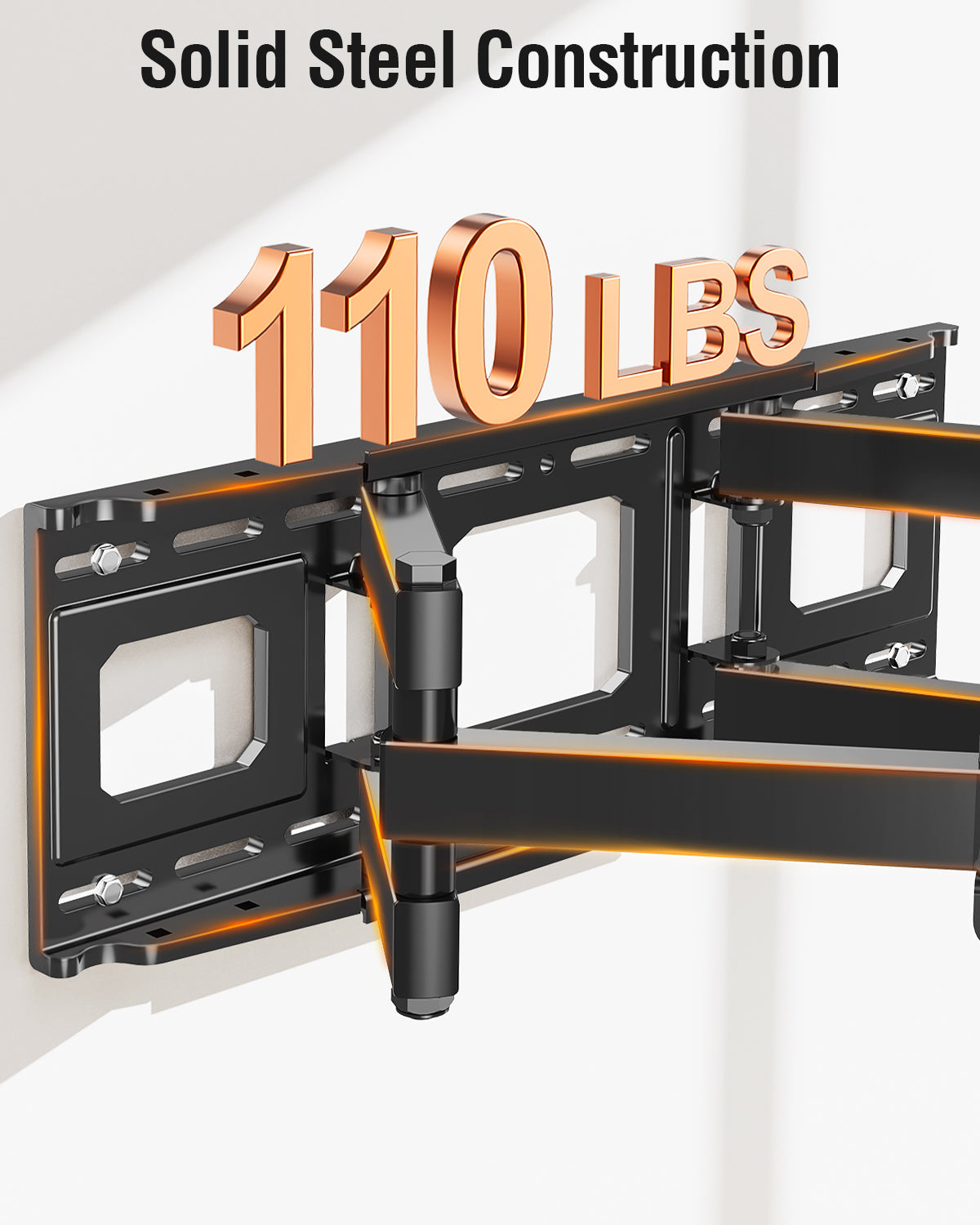 MOUNT PRO Full Motion TV Wall Mount for Most 42-82 inch TVs, Wall Mount Bracket with Articulating Swivel and Tilt, Max VESA 600x400mm, Holds up to 110lb