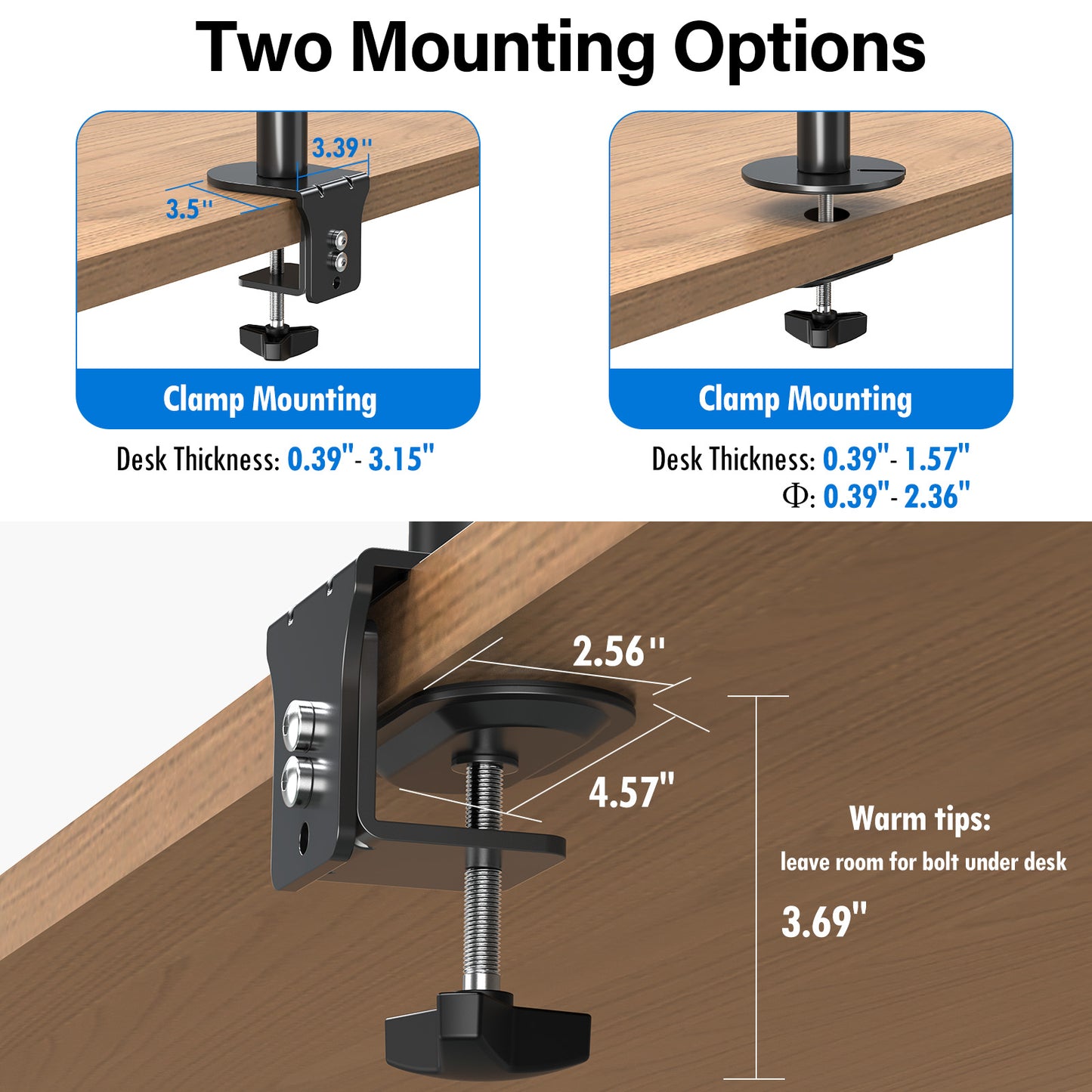 MOUNT PRO Quad Monitor Stand, 4 Monitor Mount for 13 to 32 inch Computer Screens, Hold up to 17.6lbs Each, Fully Adjustable Stacked 4 Desk Arm, VESA Mount, C clamp/Grommet Base