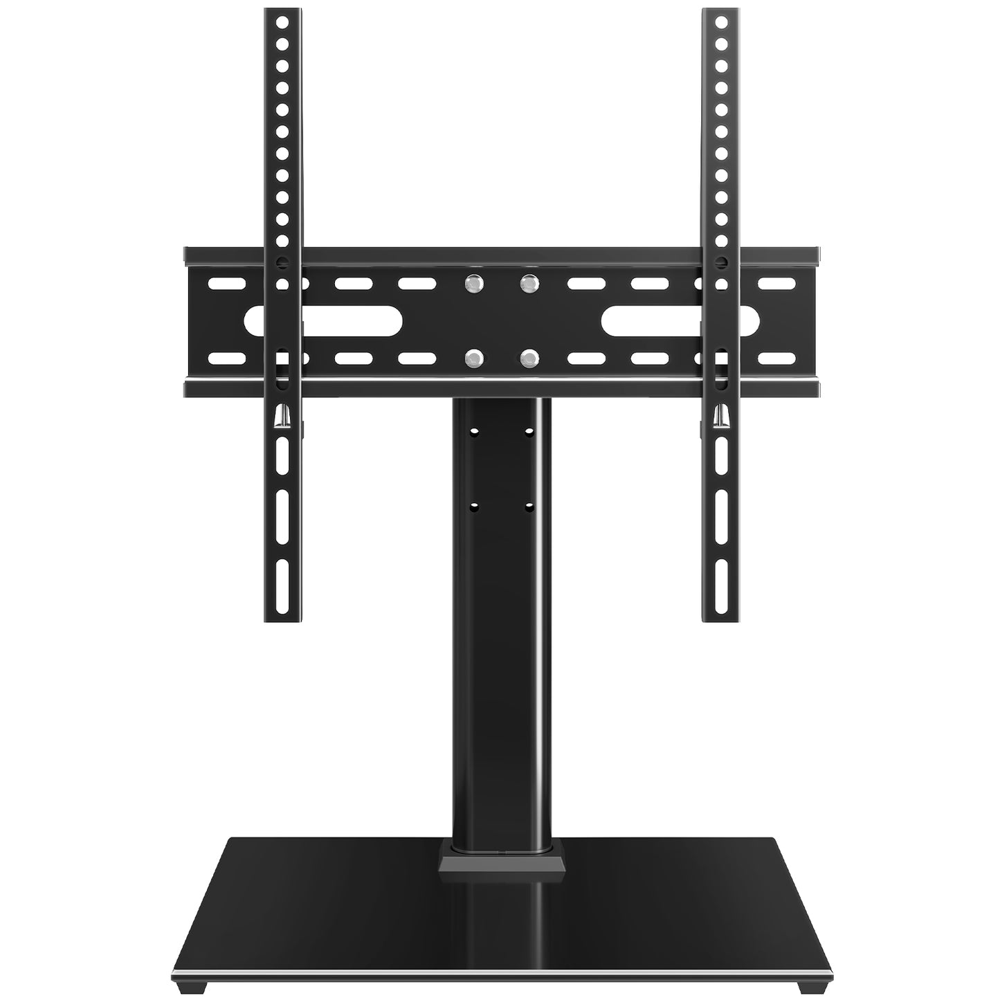 MOUNT PRO Universal Tabletop TV Stand for 24-60 inch TVs Flat Screens, Desktop TV Base with 5 Level Height Adjustable Tempered Glass Base Holds up to 88 lbs