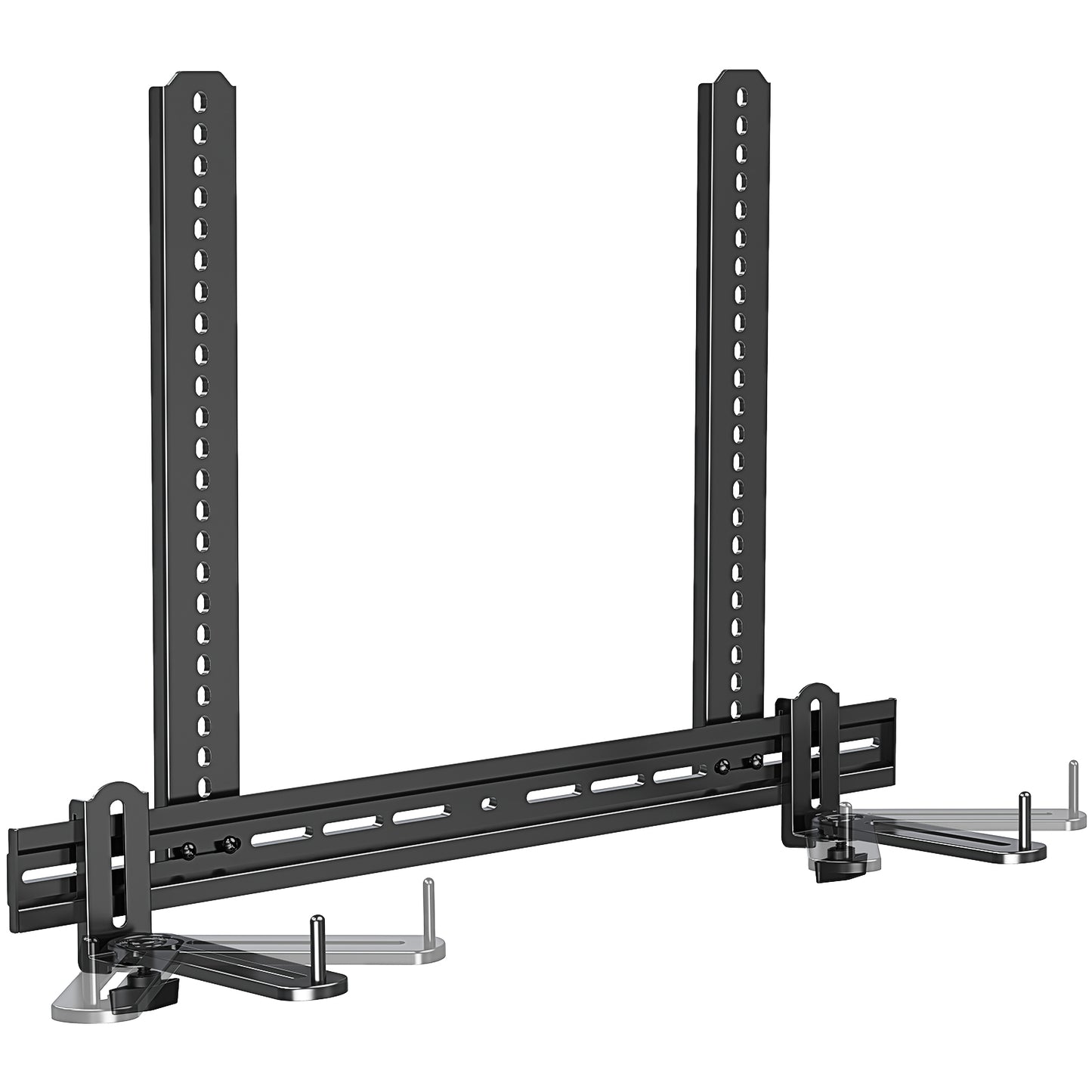 MOUNT PRO Universal Soundbar Mount, Sound Bar TV Bracket with 17.7" Longer Bracket Mounting Above or Under TV with/Without Holes, 6.5" Holder Swivel to Fit Various Soundbar, Up to 20 LBS