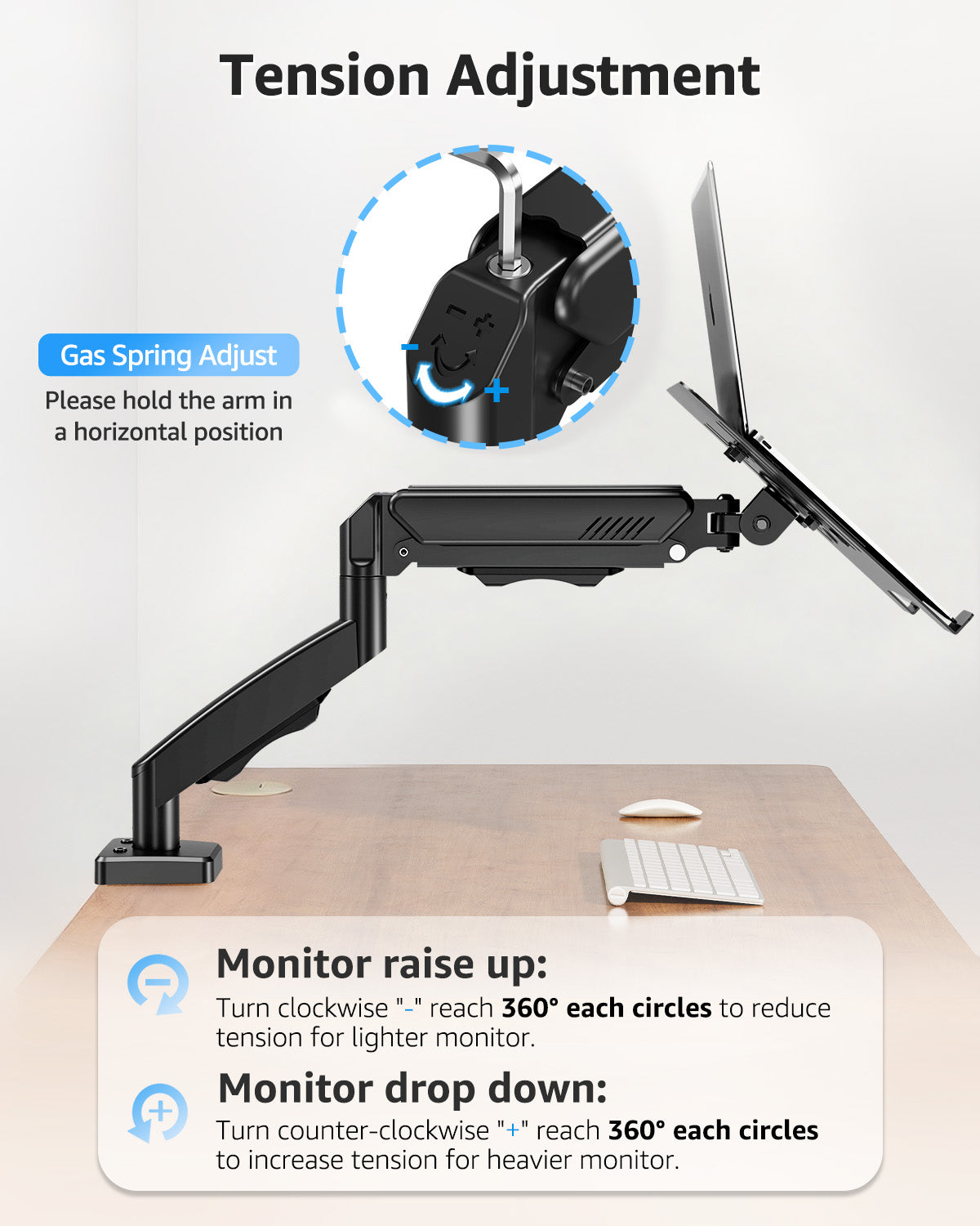 MOUNT PRO Laptop Desk Mount Stand Fits Max 17" Notebook and 32" Computer Screen, 2-in-1 Adjustable Monitor Arm with Laptop Holder, VESA 75x75 100x100, Holds up to 19.8lbs
