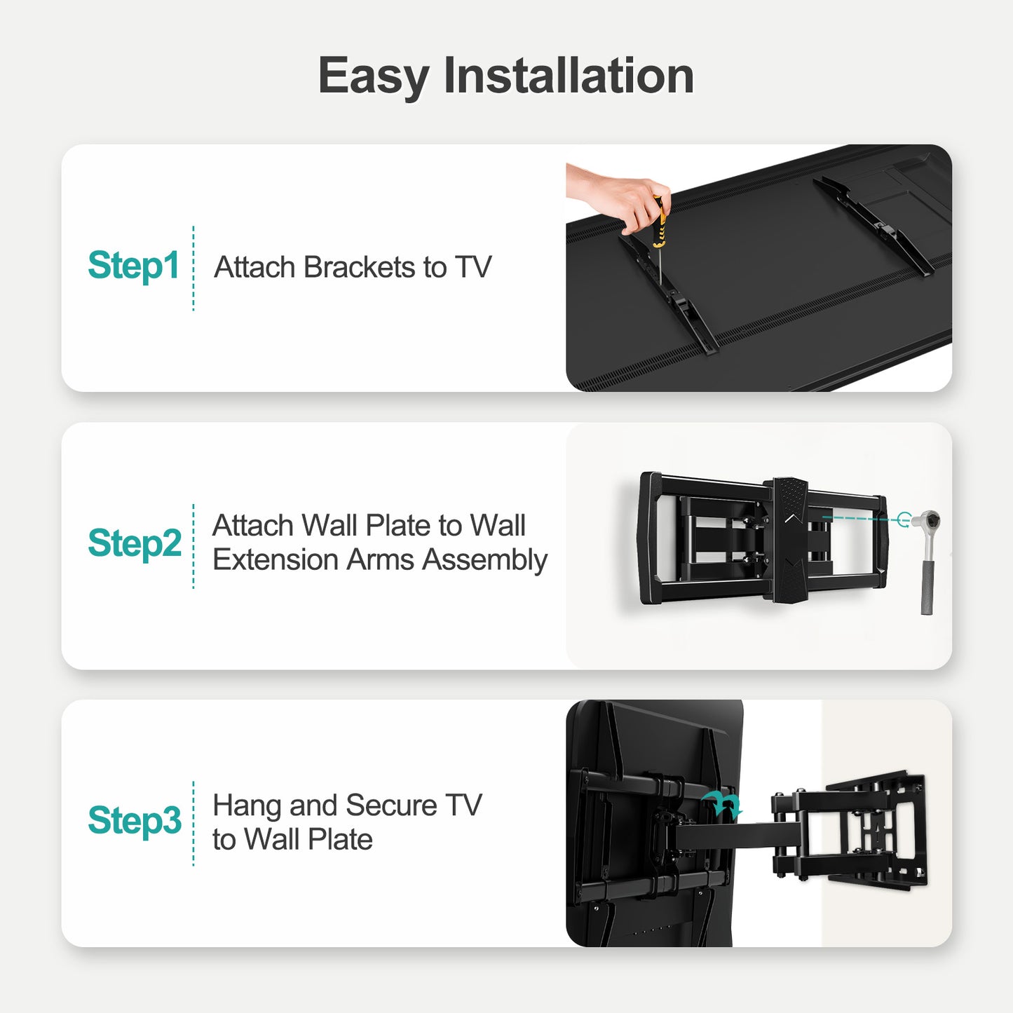 MOUNT PRO Full Motion TV Wall Mount for Most 42-82 inch TVs, Wall Mount Bracket with Articulating Swivel and Tilt, Max VESA 600x400mm, Holds up to 100lb