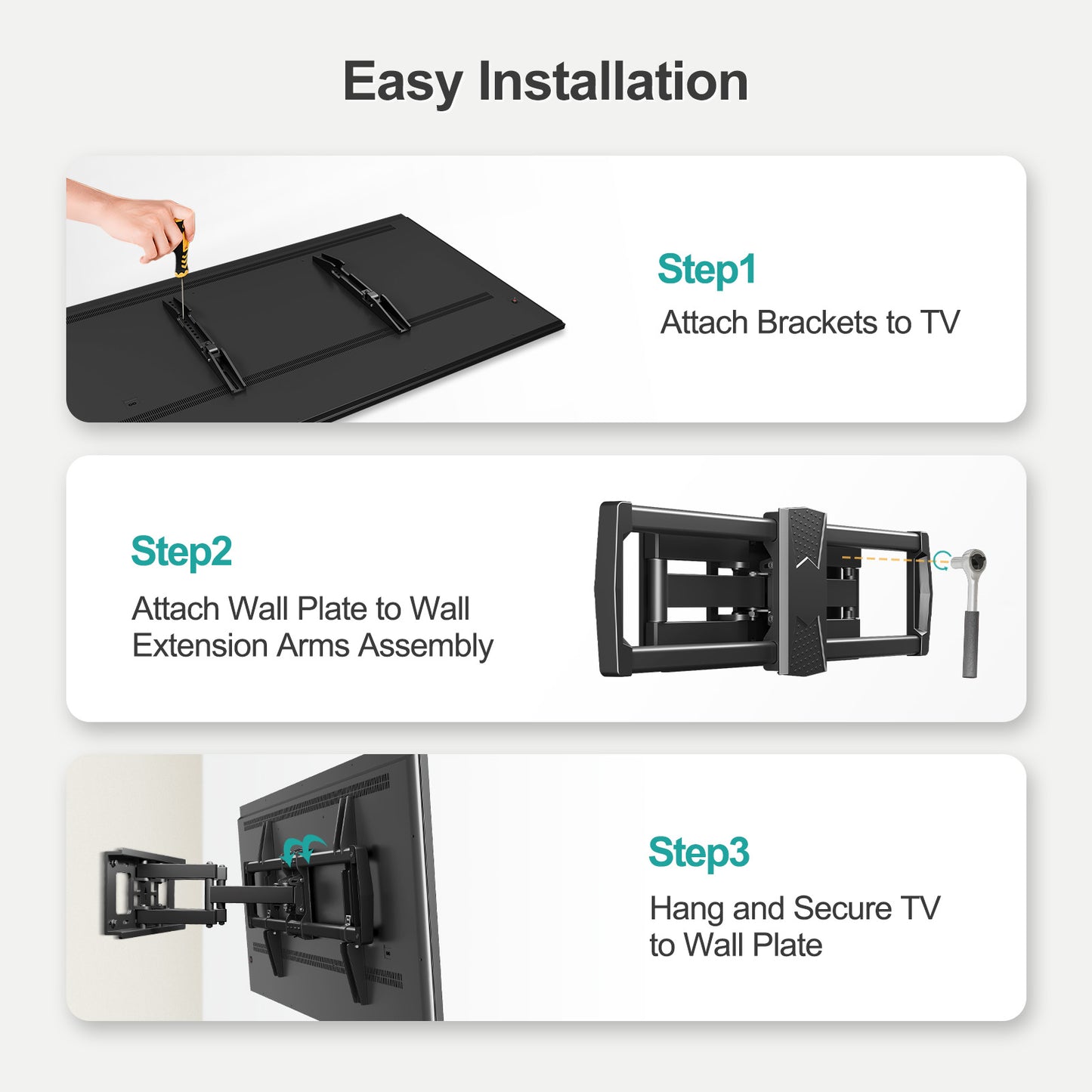 MOUNT PRO Full Motion TV Wall Mount for Most 42-82 inch TVs, Wall Mount Bracket with Articulating Swivel and Tilt, Max VESA 600x400mm, Holds up to 100lb